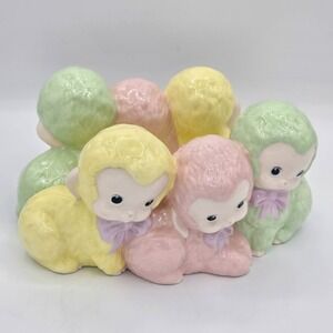Vintage Pastel Lamb Decor Center Piece Nursery Decor Collectible‎ Ceramic